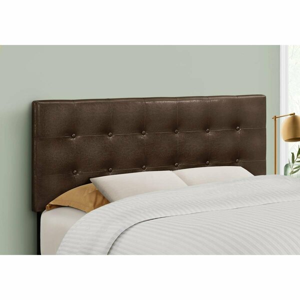 Daphnes Dinnette Leather-Look Bed with Headboard Only Brown & Black- Full Size DA2618265